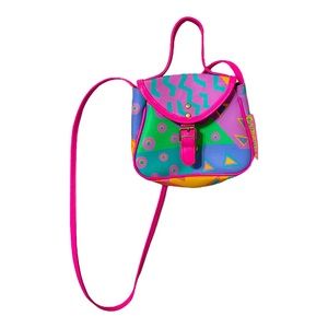 Retro Vintage Carnival Patterned Crossbody Satchel